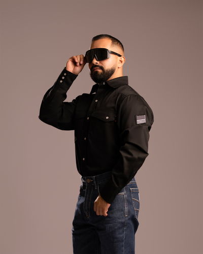 CRG FR Black Pearl Snap Button Up