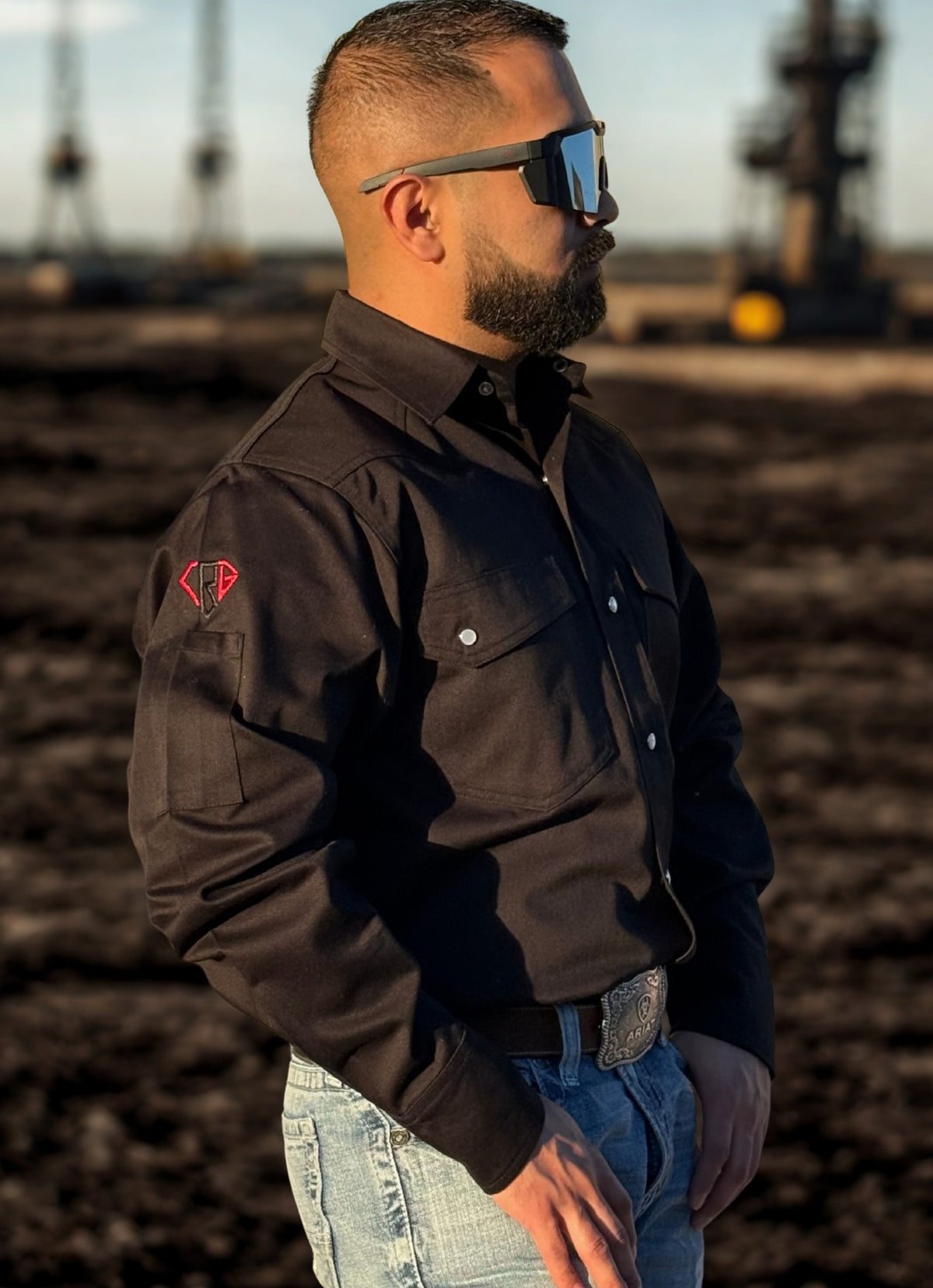 CRG FR Black Pearl Snap Button Up