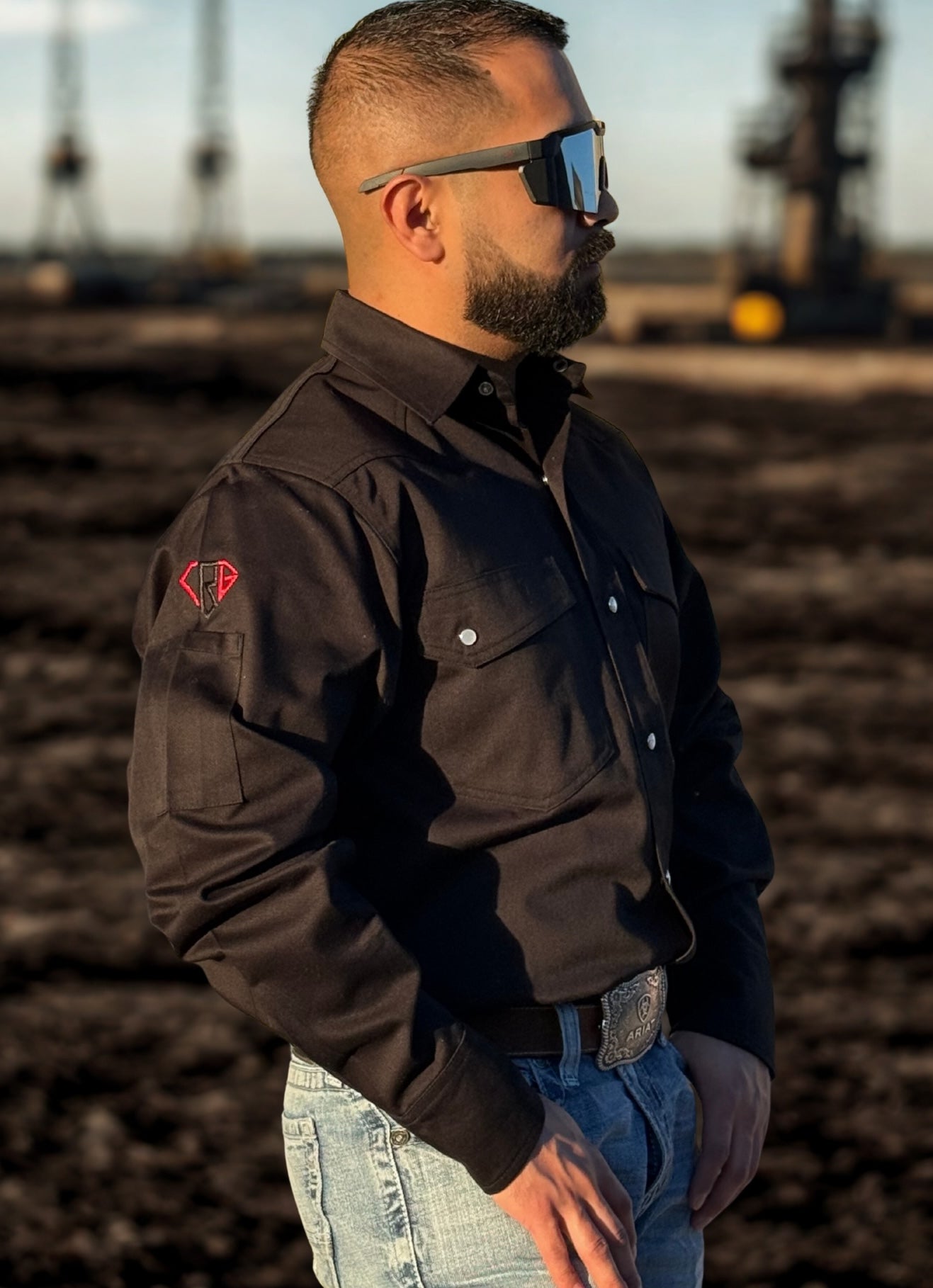 CRG FR Black Pearl Snap Button Up