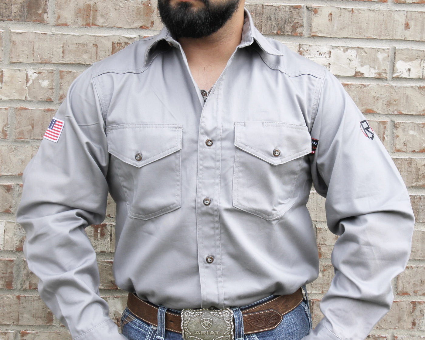 CRG Gray FR Button Up