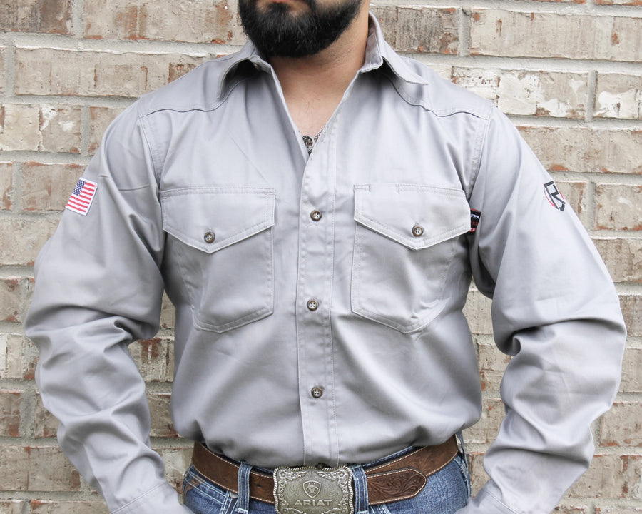 CRG Gray FR Button Up