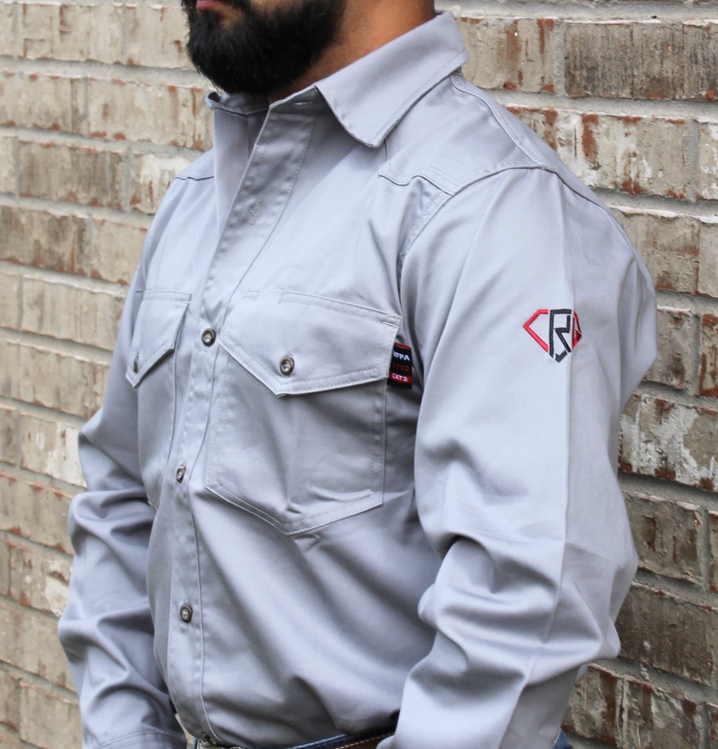 CRG Gray FR Button Up