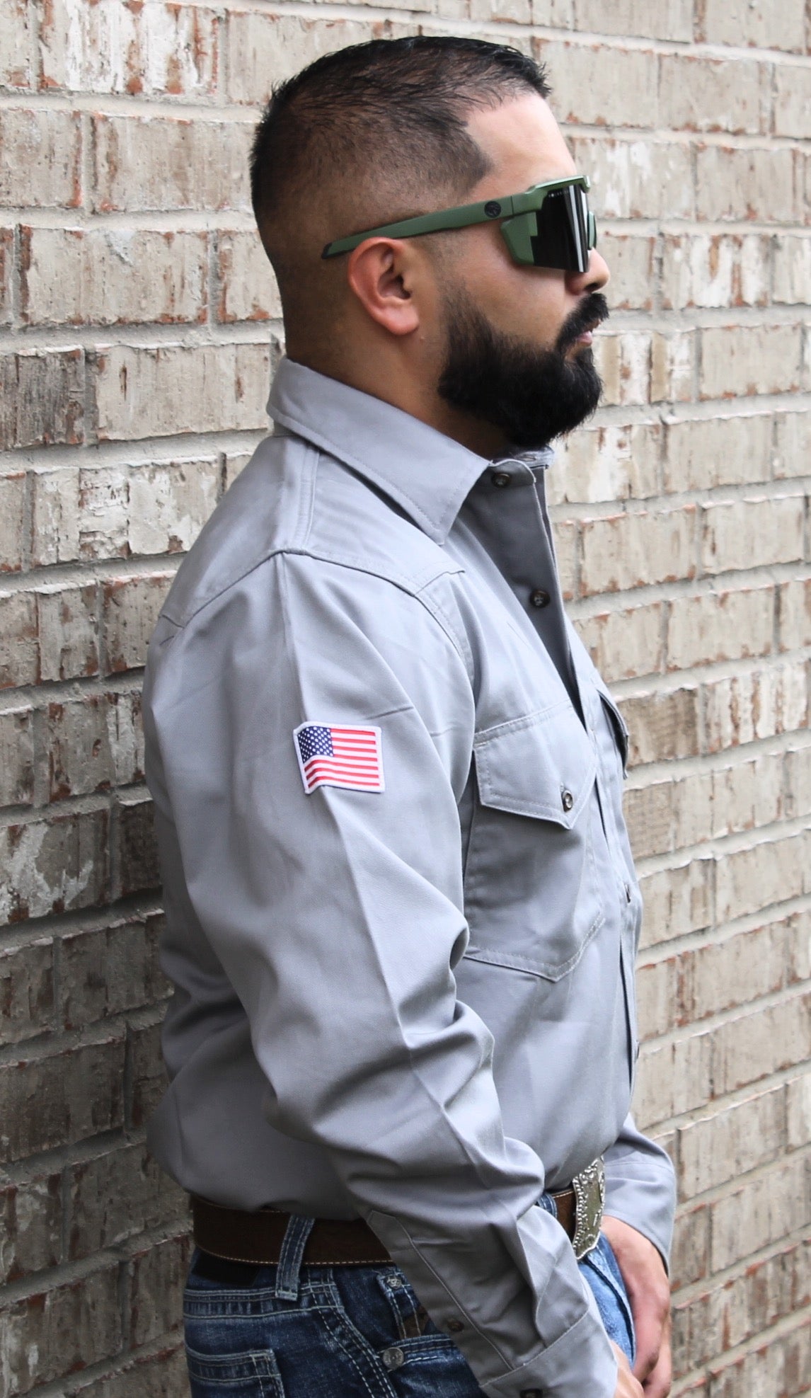 CRG Gray FR Button Up