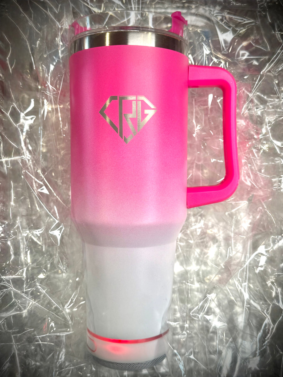 Pink 40 oz Bluetooth Speaker Tumbler
