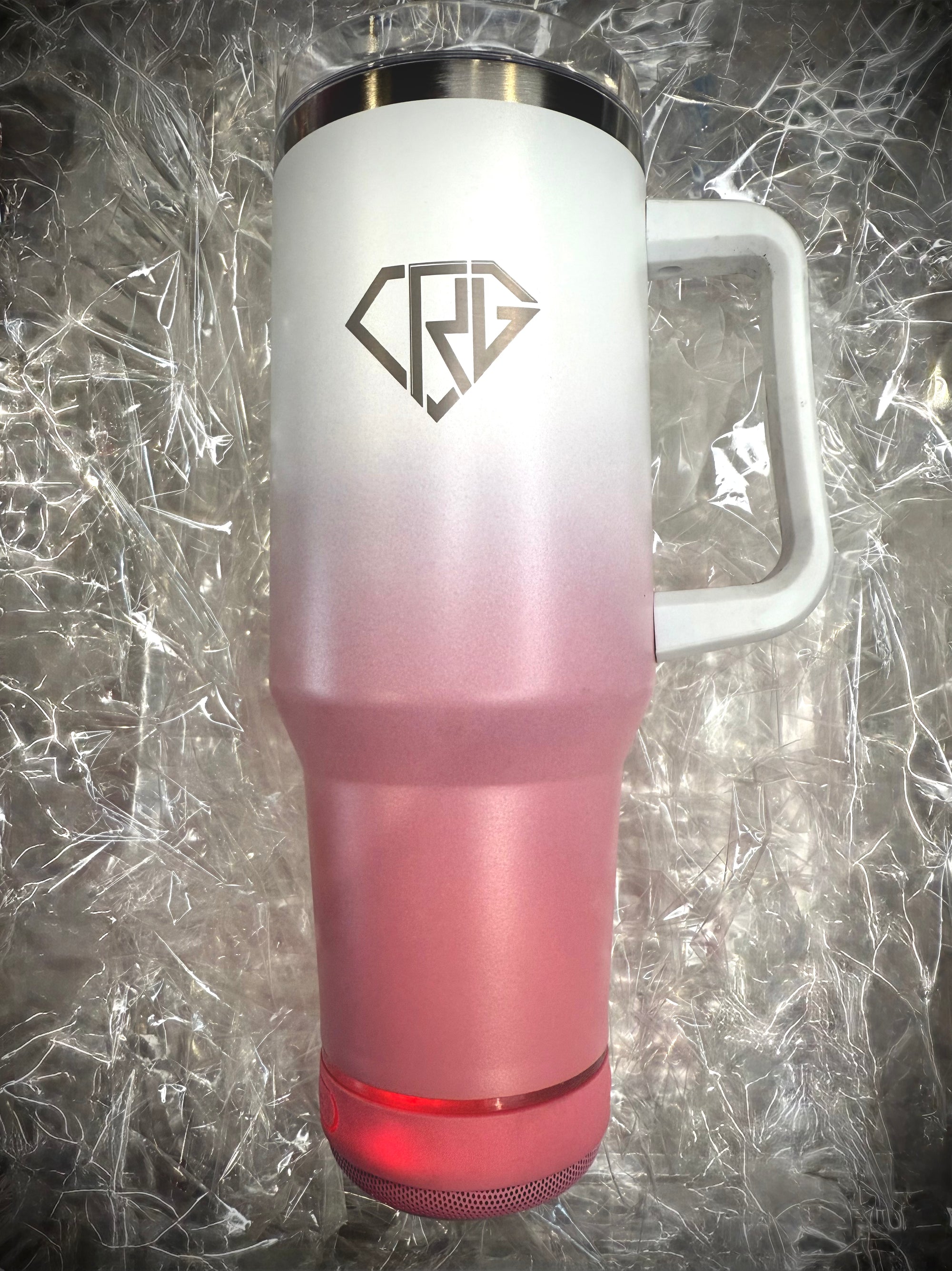 WHITE AMBRE 40 OZ BLUETOOTH SPEAKER TUMBLER