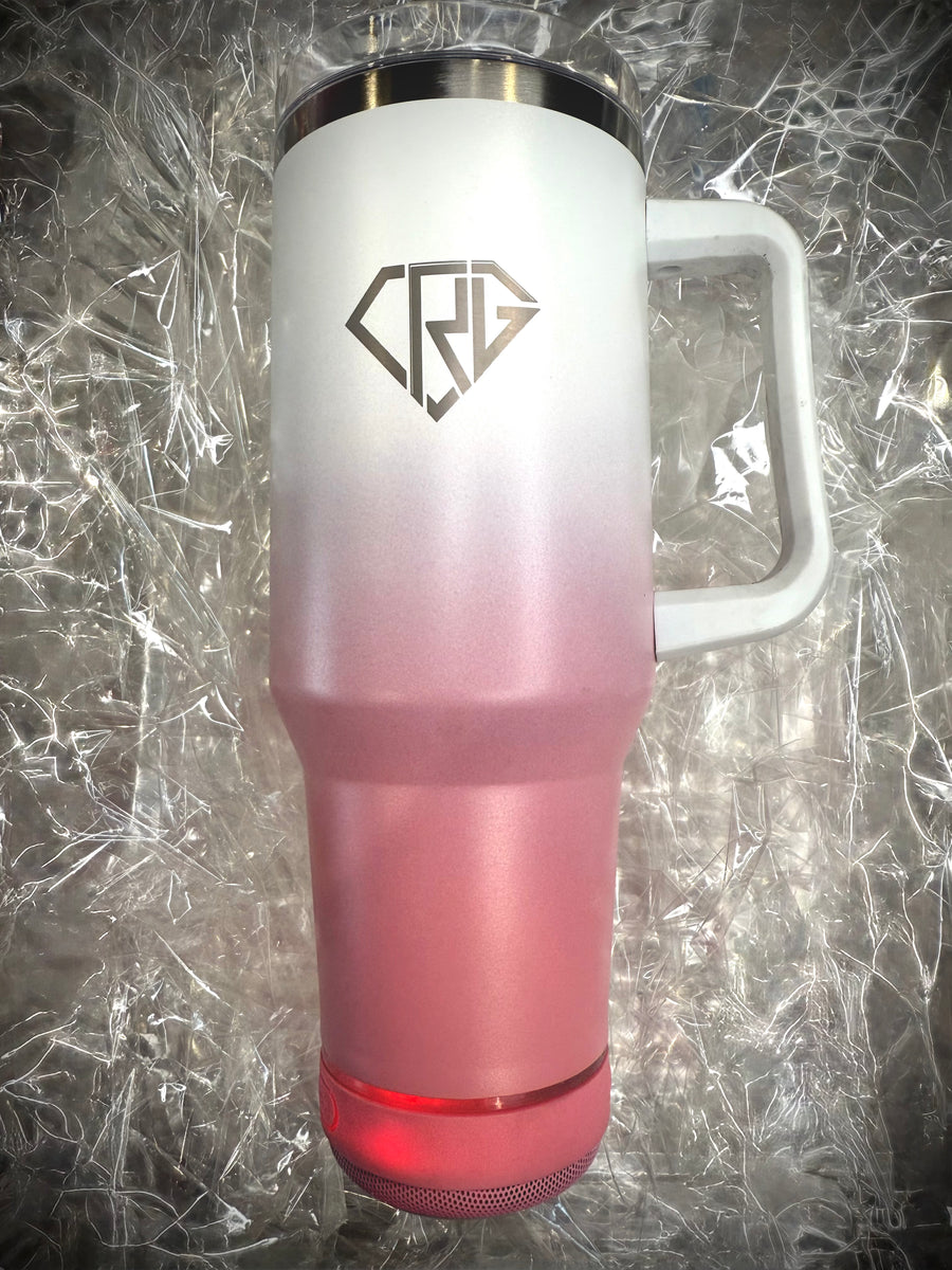 WHITE AMBRE 40 OZ BLUETOOTH SPEAKER TUMBLER