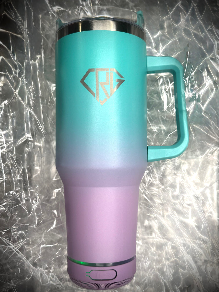 TEAL 40 OZ BLUETOOTH SPEAKER TUMBLER