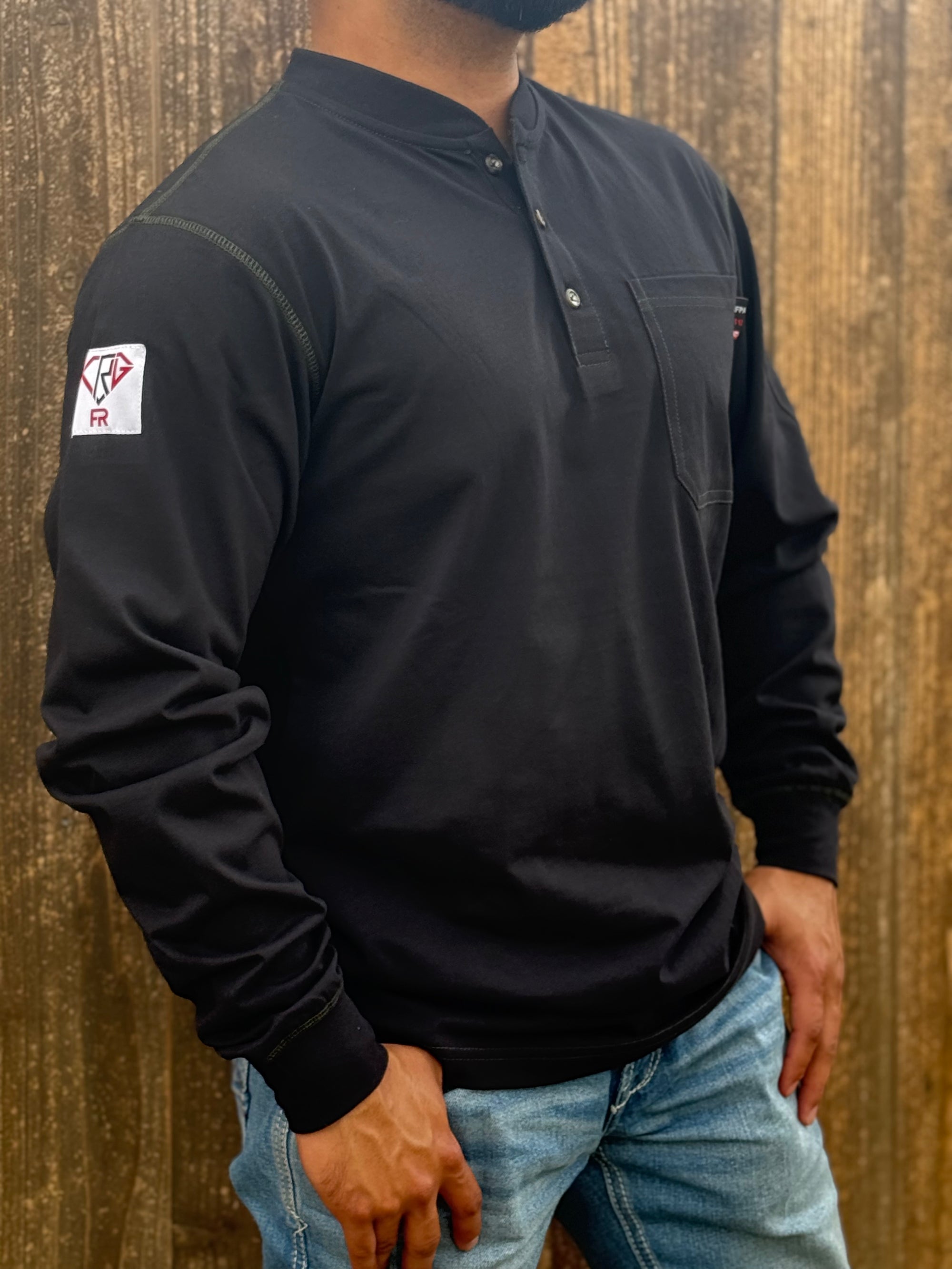 CRG Black Henley FR Shirt