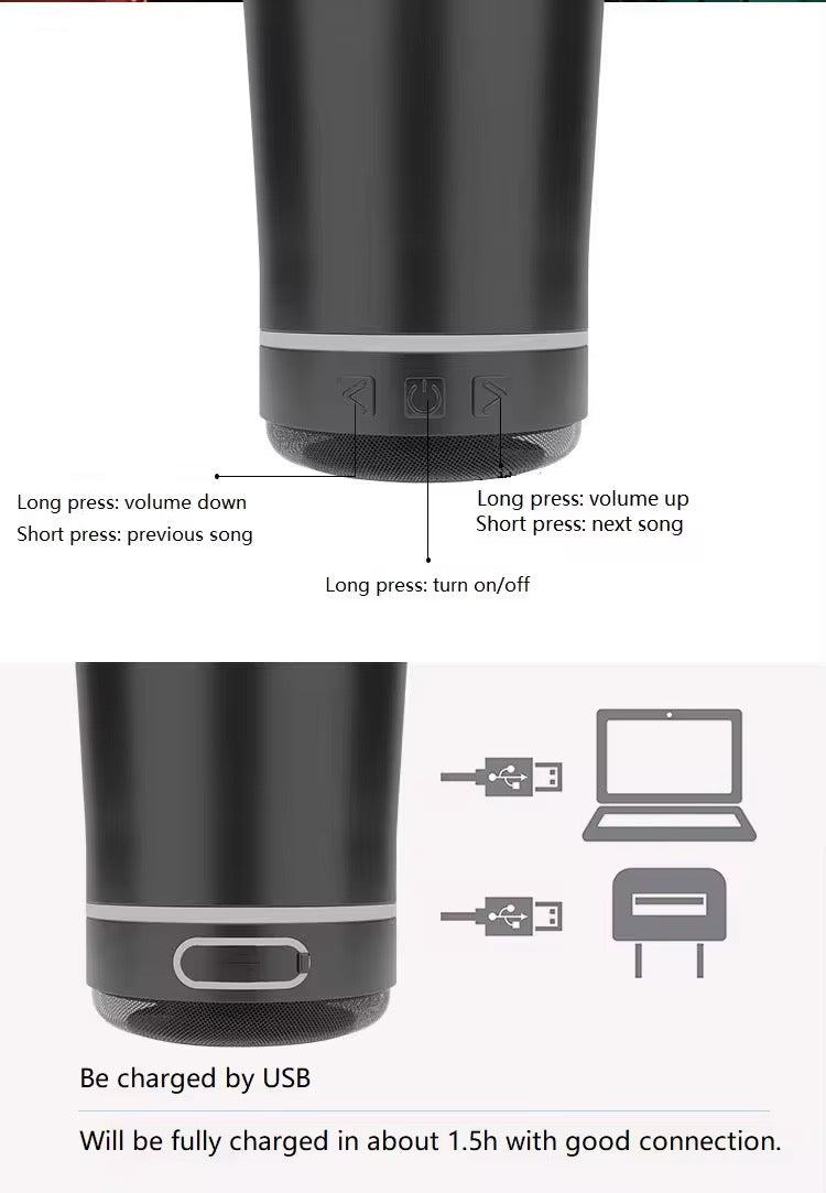 TEAL 40 OZ BLUETOOTH SPEAKER TUMBLER