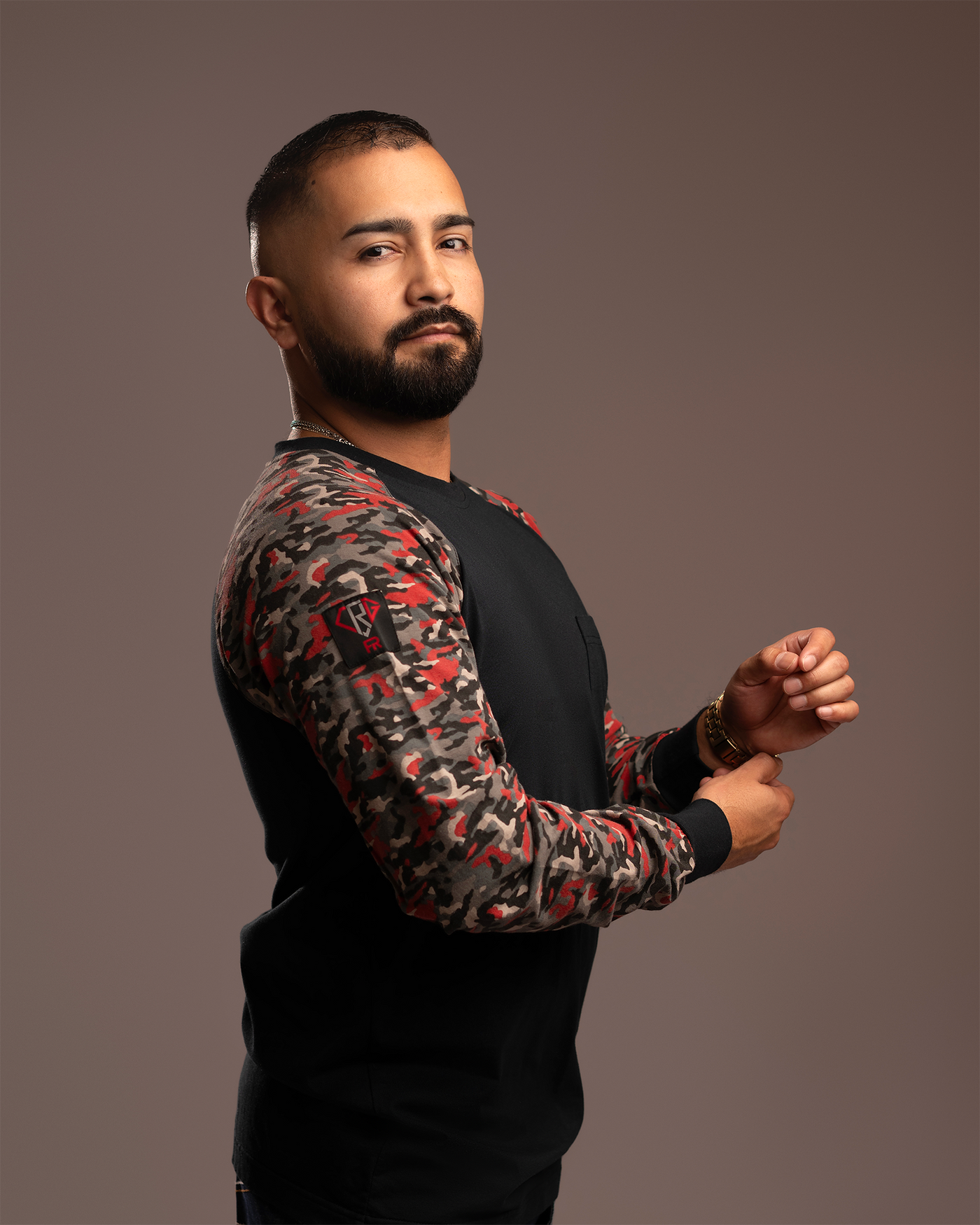 Red Camo Henley FR Shirt